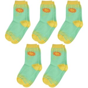 Комплект из 5 пар детских носков ХОХ салатовые, размер 14-16