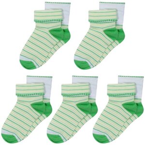 Комплект из 5 пар детских носков LORENZLine салатовые, размер 10-12