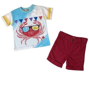 Комплект одежды Lilitop для мальчиков, повседневный стиль, размер 92, голубой, красный