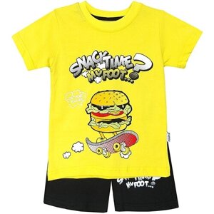 Комплект одежды Mixima, футболка и шорты, повседневный стиль, размер 4, желтый