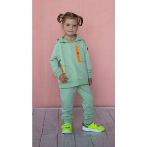 Комплект одежды VEMCI, свитшот и брюки, спортивный стиль, размер 110, хаки, зеленый