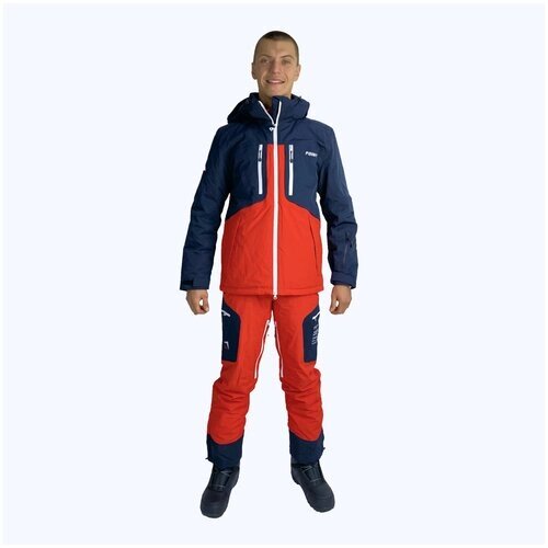 Комплект с брюками Snow Headquarter для сноубординга, регулируемый капюшон, капюшон, регулируемые манжеты, съемный капюшон, водонепроницаемый, утепленный, карманы, герметичные швы, подкладка, защита от попадания