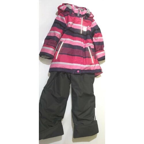 Комплект с брюками , зимний, защита от попадания снега, ветрозащита, капюшон, размер 122, мультиколор