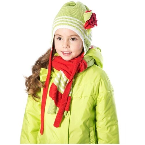 Комплект шапка и шарф для девочки Шалуны 455555 белый/розовый 52