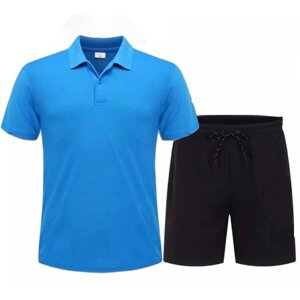 Комплект , шорты, футболка, размер 54, голубой