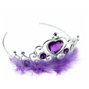 Корона с мехом и стразами "Леди" фиолетовая