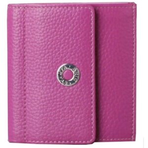 Кошелек Stampa Brio, натуральная кожа, гладкая фактура, на кнопках, 2 отделения для банкнот, отделения для карт и монет, подарочная упаковка, розовый