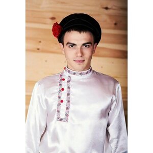 Косоворотка Дмитрий, русская народная рубаха, белая 44-46