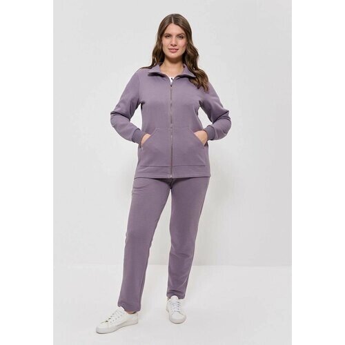 Костюм CLEO, спортивный стиль, полуприлегающий силуэт, карманы, размер 56, фиолетовый