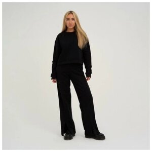 Костюм, джемпер и брюки, повседневный стиль, размер 44/46, черный