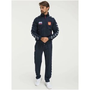 Костюм Фокс Спорт, олимпийка и брюки, силуэт прямой, карманы, размер 3XL, синий