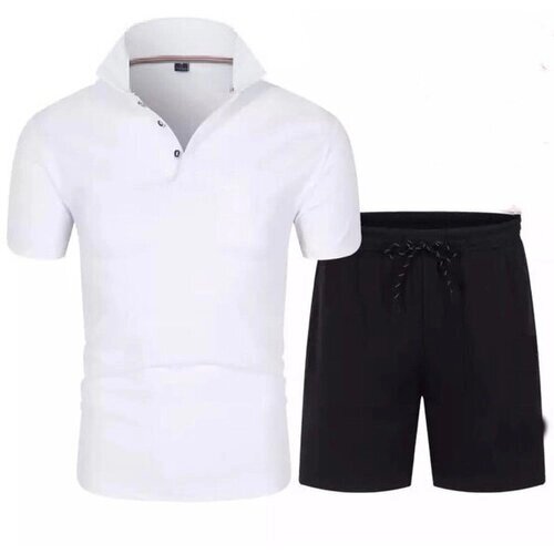 Костюм , футболка и шорты, размер 56, белый