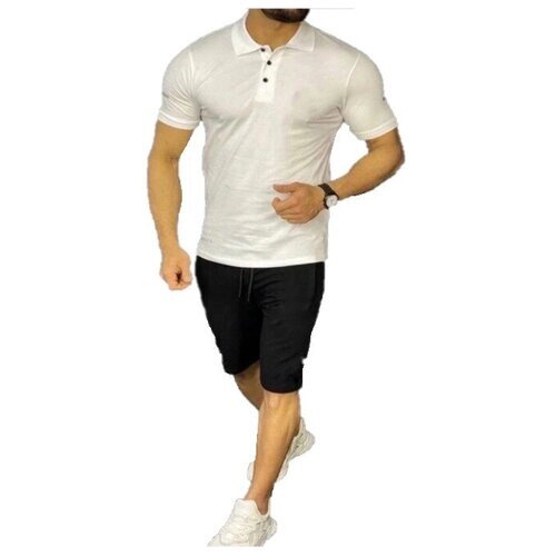Костюм , футболка и шорты, силуэт полуприлегающий, размер 52, белый