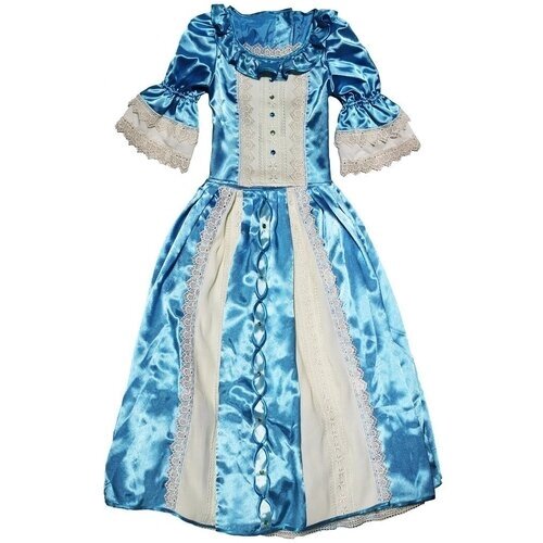 Костюм "Маленькая Графиня" Дворянка голубой с белым кружевом (воротник+кофта+юбка)