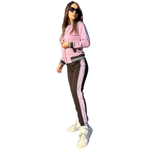 Костюм, майка и брюки, спортивный стиль, размер 50, розовый