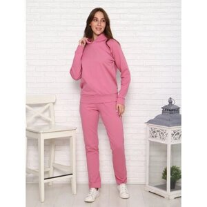 Костюм Промдизайн, худи и брюки, спортивный стиль, прямой силуэт, стрейч, размер 40, розовый