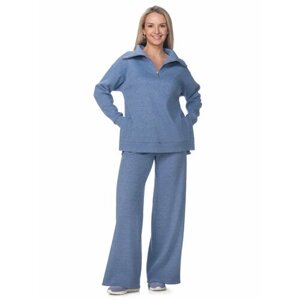 Костюм RUGGI, свитер и брюки, повседневный стиль, свободный силуэт, трикотажный, вязаная, карманы, размер 46-170-176, синий