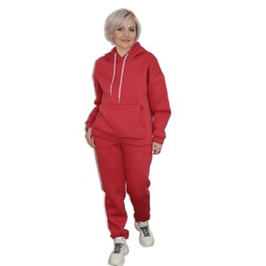 Костюм С Иголочки, толстовка и брюки, спортивный стиль, полуприлегающий силуэт, трикотажный, размер 56, красный
