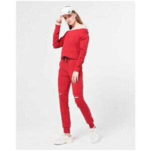 Костюм STILL-EXPERT, худи и брюки, повседневный стиль, полуприлегающий силуэт, размер 50, красный