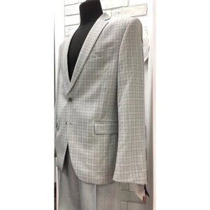 Костюм Truvor, пиджак и брюки, повседневный стиль, полуприлегающий силуэт, однобортная, размер 52-182, серый