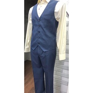 Костюм Truvor, жилет и брюки, размер 182-92, синий