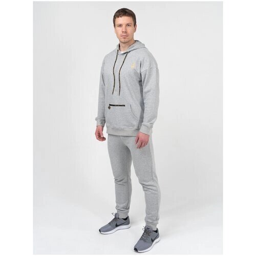 Костюм Великоросс, олимпийка, худи и брюки, силуэт прямой, размер 48, серый