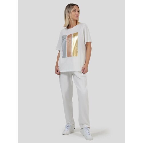 Костюм VITACCI, футболка и брюки, силуэт свободный, размер 42-44, белый
