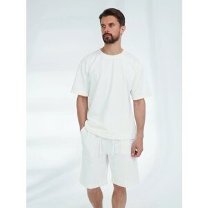 Костюм VITACCI, футболка и шорты, силуэт свободный, размер 50/52, белый