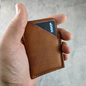 Кредитница SAFFA, натуральная кожа, 2 кармана для карт, 6 визиток, бежевый