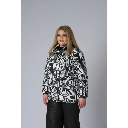 Куртка Karmelstyle, размер 56, черно-белый принт
