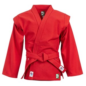 Куртка-кимоно для самбо Green hill с поясом, сертификат FIAS, красный
