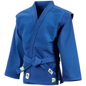 Куртка-кимоно для самбо Green hill с поясом, сертификат FIAS, синий