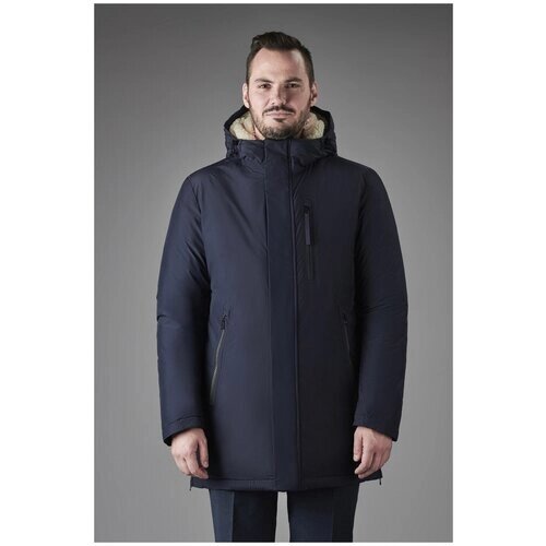 Куртка LEXMER, подкладка, ветрозащитная, карманы, манжеты, капюшон, размер 56, синий