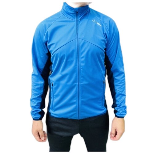 Куртка Loffler, средней длины, силуэт прилегающий, влагоотводящая, воздухопроницаемая, без капюшона, водонепроницаемая, ветрозащитная, карманы, размер 54, голубой