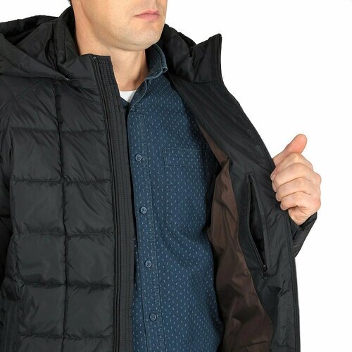 Куртка MADZERINI, силуэт прямой, капюшон, карманы, внутренний карман, водонепроницаемая, ветрозащитная, съемный капюшон, размер 58, синий