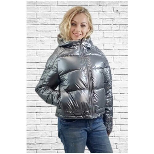 Куртка , размер 42, серебряный