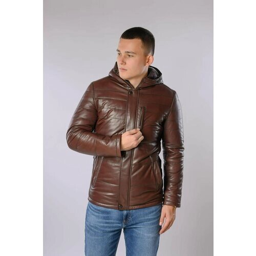 Куртка , размер 58 4XL, коричневый