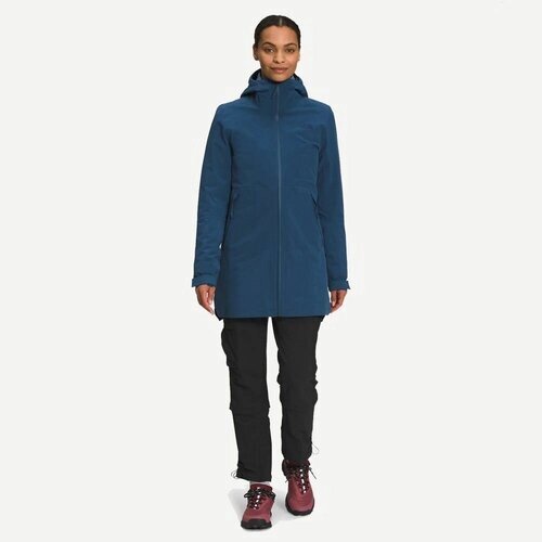 Куртка The North Face, регулируемый капюшон, размер S (44), синий