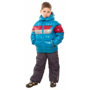 Куртка Velfi зимняя, средней длины, карманы, водонепроницаемость, утепленная, ветрозащита, капюшон, размер 134, бирюзовый