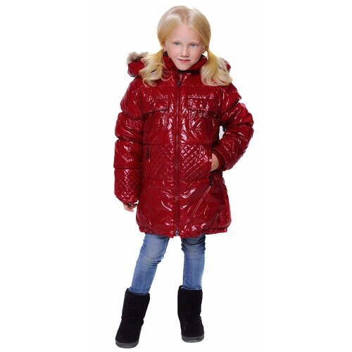 Куртка Velfi зимняя, средней длины, размер 158, красный