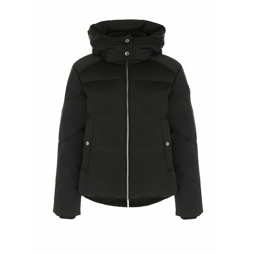 Куртка Woolrich, средней длины, силуэт прямой, капюшон, карманы, размер S, черный