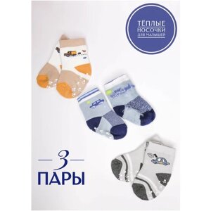 Махровые носки для новорожденных, 3 пары, теплые носки для мальчика, 12-18 месяцев