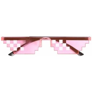 Мемные пиксельные очки, карнавальные очки для вечеринки, розовые