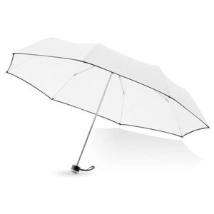 Мини-зонт Balmain, механика, 3 сложения, купол 95 см., 8 спиц, чехол в комплекте, белый, черный
