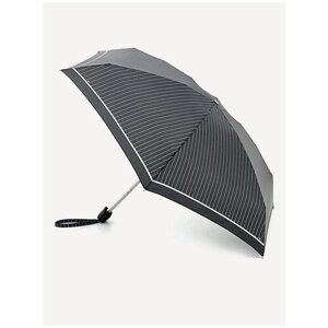 Мини-зонт FULTON, механика, 5 сложений, купол 85 см., 6 спиц, чехол в комплекте, для женщин, черный, белый