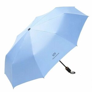 Мини-зонт Grand Price, механика, 3 сложения, купол 100 см, голубой
