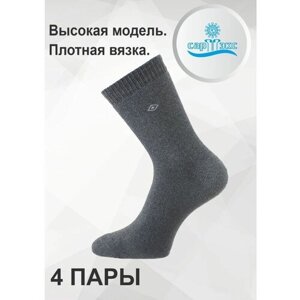 Мужские носки САРТЭКС, 4 пары, классические, утепленные, размер 27, серый