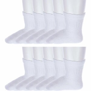 Носки АЛСУ, 10 пар, размер 9-10, белый