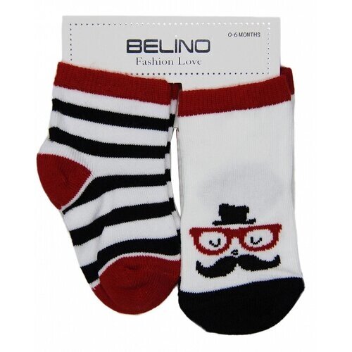 Носки Belino для мальчиков, 2 пары, размер 0-6 мес, белый