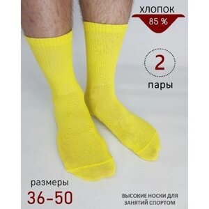 Носки унисекс BIZ-ONE, 2 пары, размер 46-47, желтый